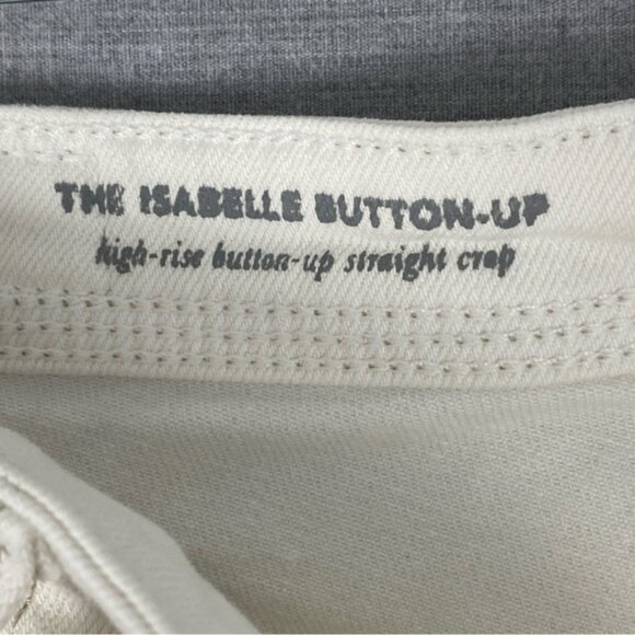 AG Adriano Goldshmied Jeans Isabelle Button Up White High Rise Crop Sz 25R - Picture 6 of 12